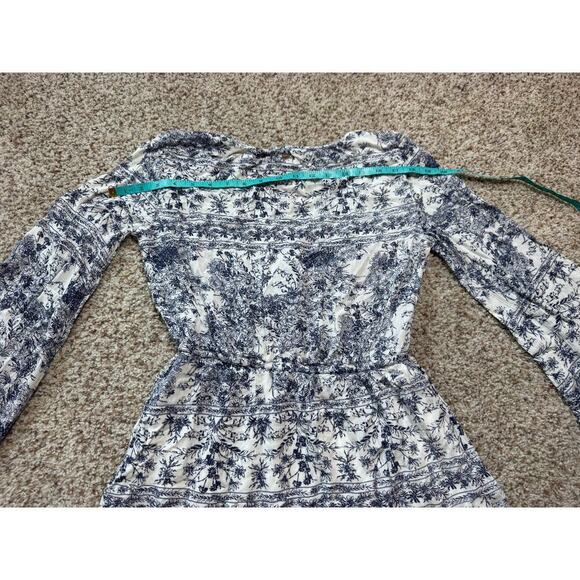 O'Neill Women's Mini Dress, Bell sleeves; women's Medium Blue floral/tropical - Picture 6 of 14